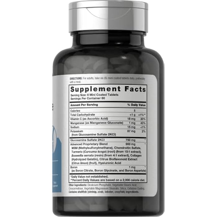 Horbäach Glucosamine Chondroitin MSM Turmeric | 360 Mini Coated Tablets | Advanced Glucosamine Formula | Non-GMO and Gluten Free Supplement - Image 2