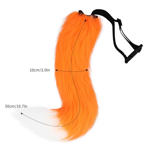 HAOAN Wolf Fox Tail Clip Ears and Gloves Set Halloween Christmas Fancy Party Costume for Women (orange) - Image 2