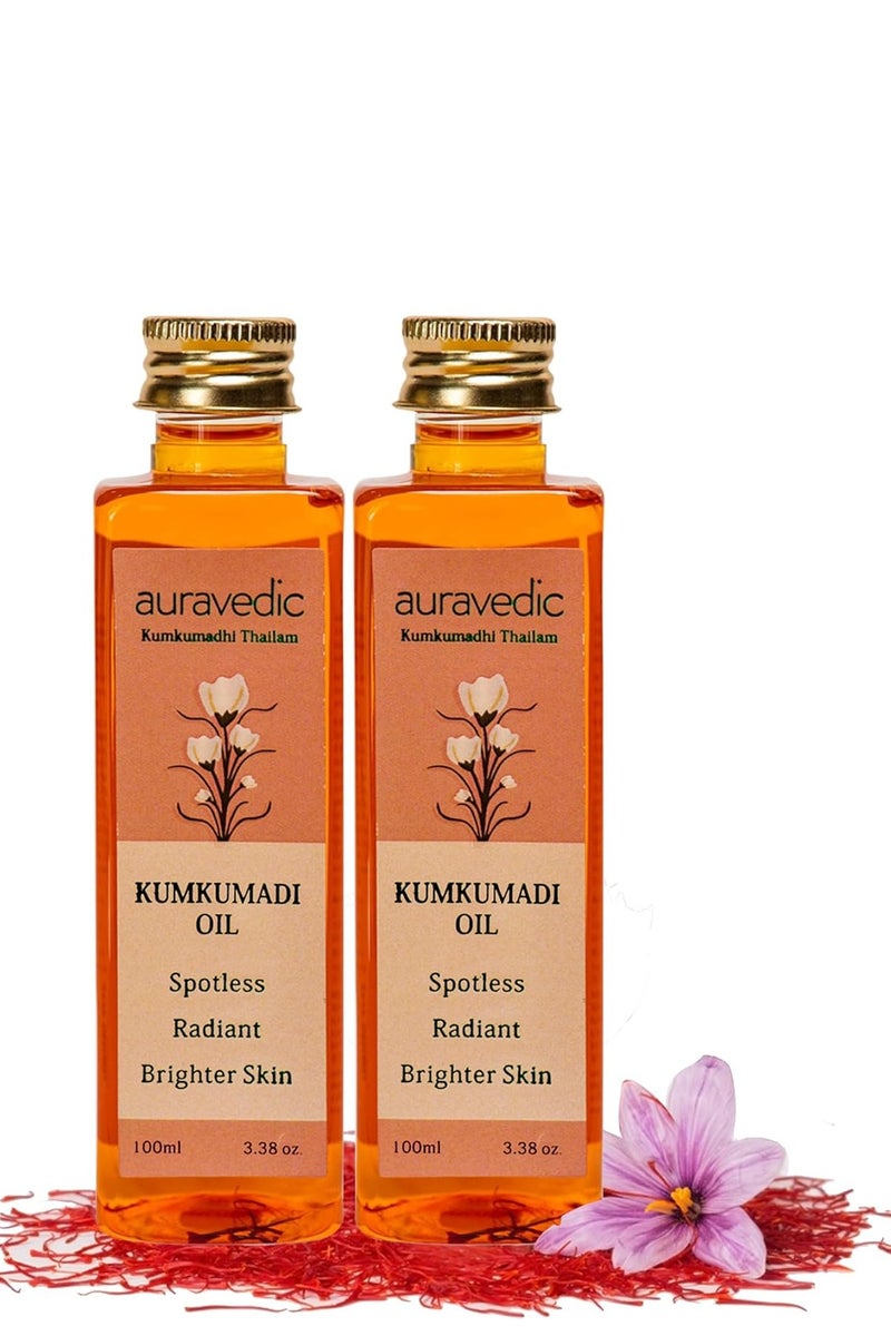 Auravedic Kumkumadi Oil Kumkumadi Face Oil For Glowing Skin 100ml pack of 2 - Image 1