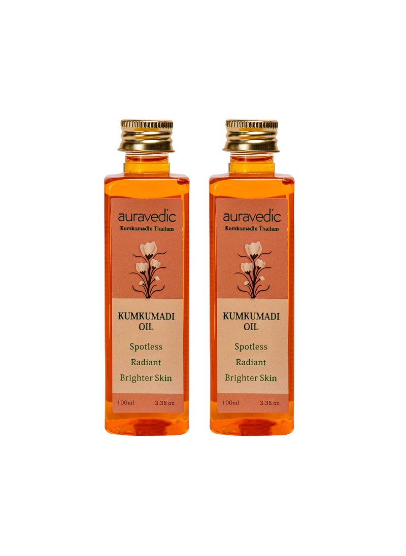 Auravedic Kumkumadi Oil Kumkumadi Face Oil For Glowing Skin 100ml pack of 2  - Image 1