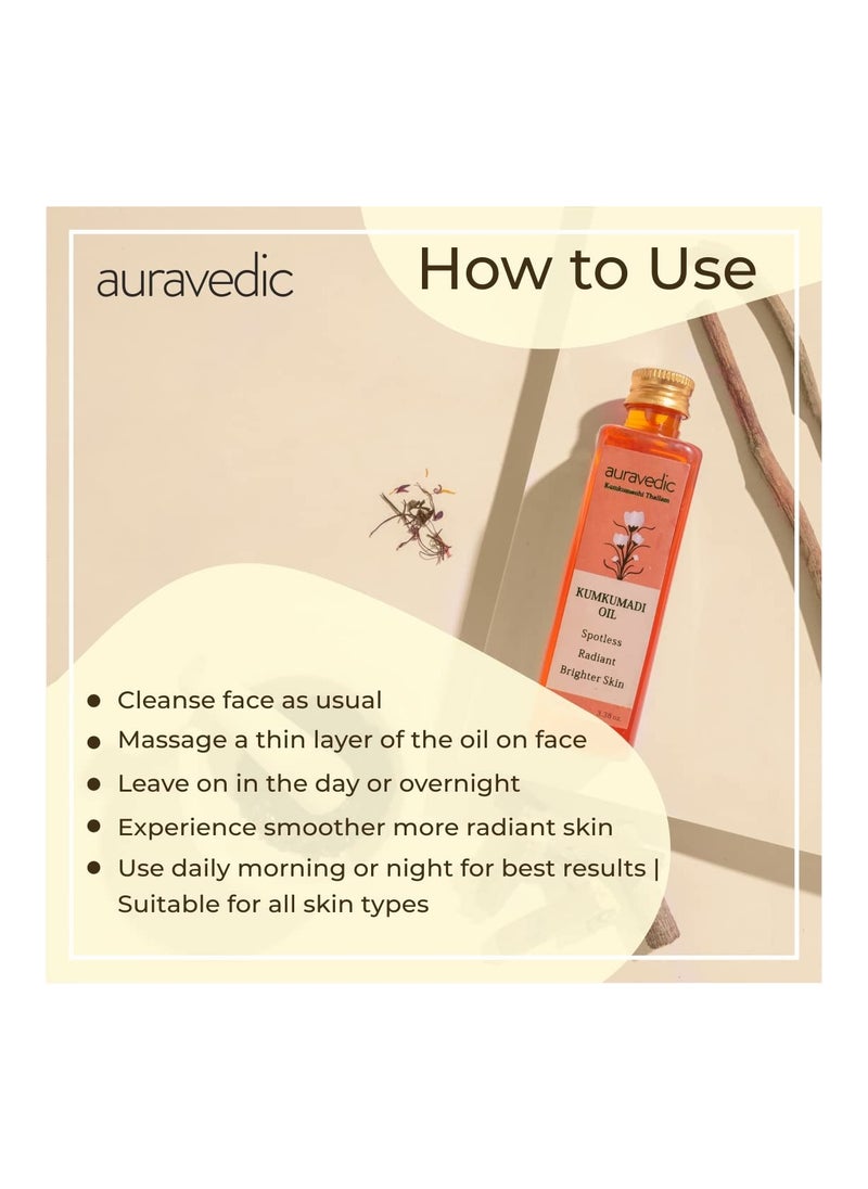 Auravedic Kumkumadi Oil Kumkumadi Face Oil For Glowing Skin 100ml pack of 2  - Image 2