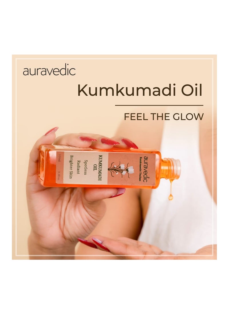 Auravedic Kumkumadi Oil Kumkumadi Face Oil For Glowing Skin 100ml pack of 2  - Image 3