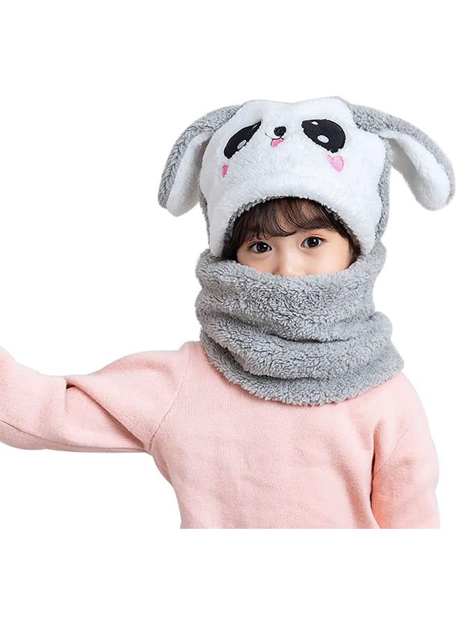 Kids Winter Hat, 2 In 1 Kids Winter Warm Scarf Hat Lovely Plush Rabbit Cap Kids Balaclava Soft Breathable For Boys And Girls Outdoor Leisure And Warm (4-7 Years) - Image 5
