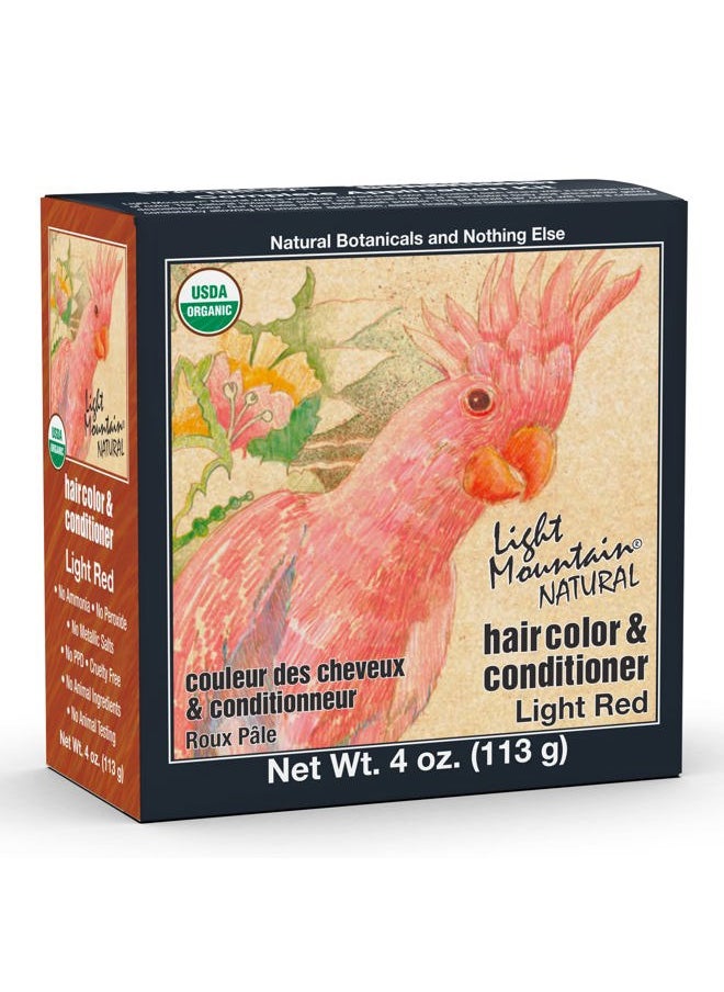 Light Mountain Light Mountain Henna Hair Color & Conditioner - Light Red Hair Dye for Men/Women, Organic Henna Leaf Powder and Botanicals, Chemical-Free, Semi-Permanent Hair Color, 4 Oz  - Image 1