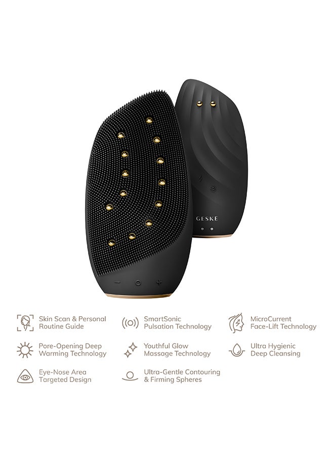 GESKE SmartAppGuided Sonic Thermo Facial Brush & Face Lifter 8 in 1 Skin Cleaning & Anti-Wrinkles Electric Cleaning Brush Made of Silicone Face Massager Cleansing & Anti-Ageing - Gray  - Image 2