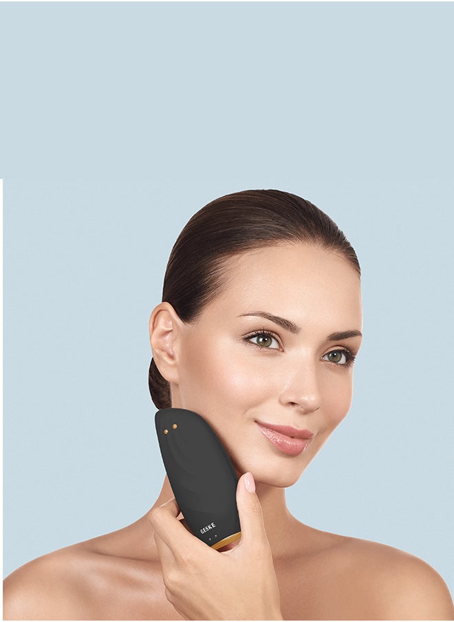 GESKE SmartAppGuided Sonic Thermo Facial Brush & Face Lifter 8 in 1 Skin Cleaning & Anti-Wrinkles Electric Cleaning Brush Made of Silicone Face Massager Cleansing & Anti-Ageing - Gray  - Image 3