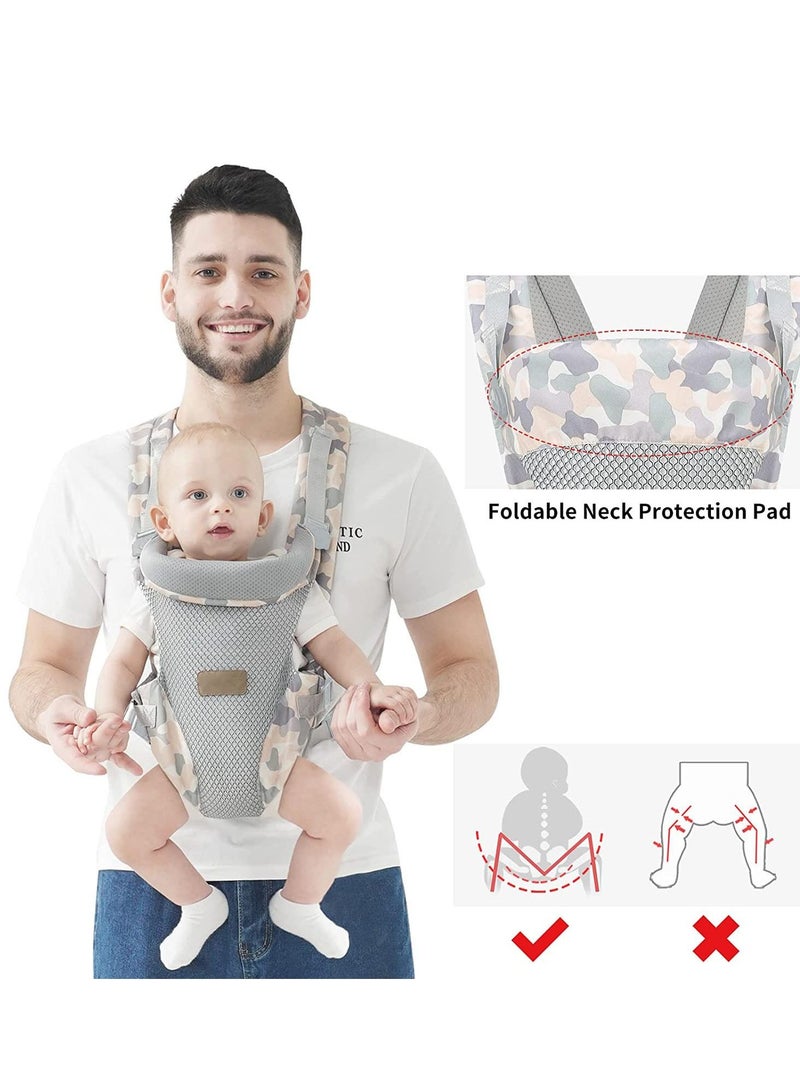 Baby Carrier 4-in-1 Infant Carrier Ergonomic Adjustable Holder Portable Convertible Front and Back Backpack Carry for Infants Toddlers Babies Girl and Boy 12-40 Pounds  - Image 2