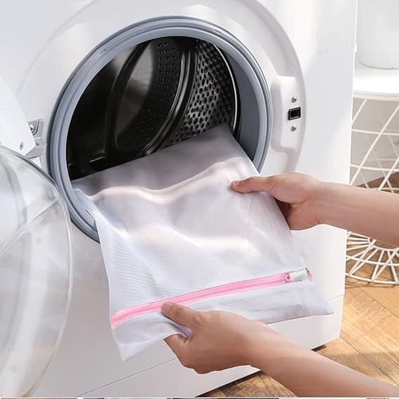 BIRZAR 3 Pcs Mesh Rectangle Laundry Clothing Washing Machine Bags Pouch for Delicates with Zipper Foldable Travel Storage Organize Bag for Bra Socks Tshirt and Underwear Lingerie Bag - Image 2