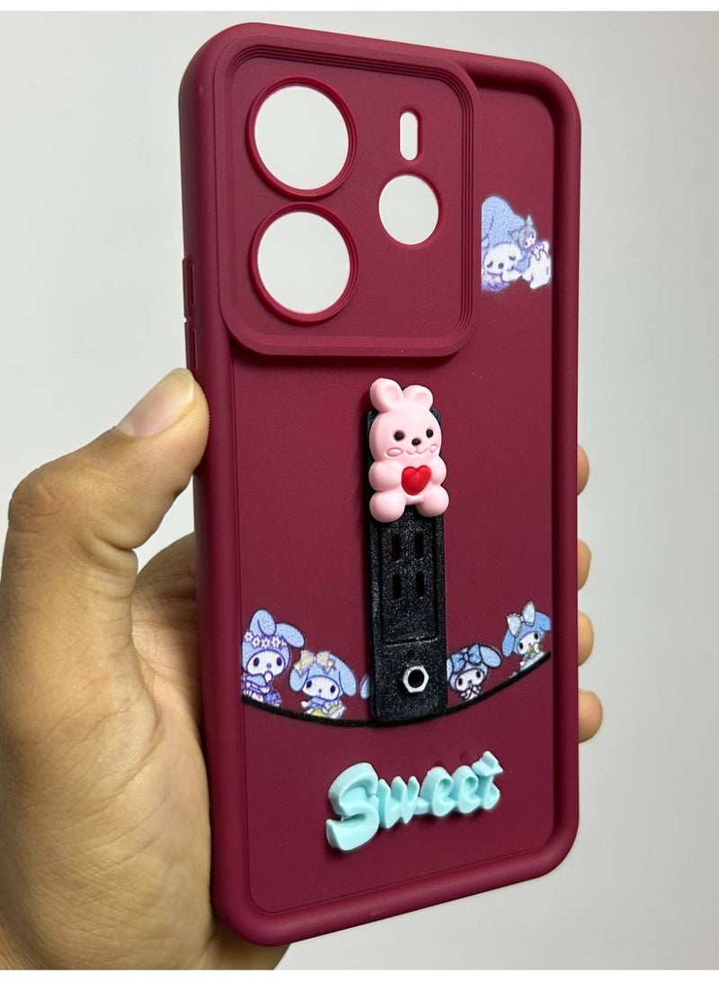 new cartoon-designed back cover with the word "Sweet" on it, compatible with the Xiaomi Redmi Note 14. - Image 1