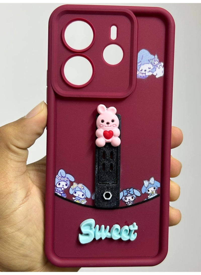 new cartoon-designed back cover with the word "Sweet" on it, compatible with the Xiaomi Redmi Note 14. - Image 3