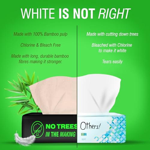 Beco Bamboo Facial Tissue Paper Box-Soft Pack | 100 pulls x 6 packs | Super Soft, Skin Friendly & Highly Absorbent Face Tissue Napkins | Car Tissues | 100% Natural & Ecofriendly | 2 ply-600 Pulls - Image 5