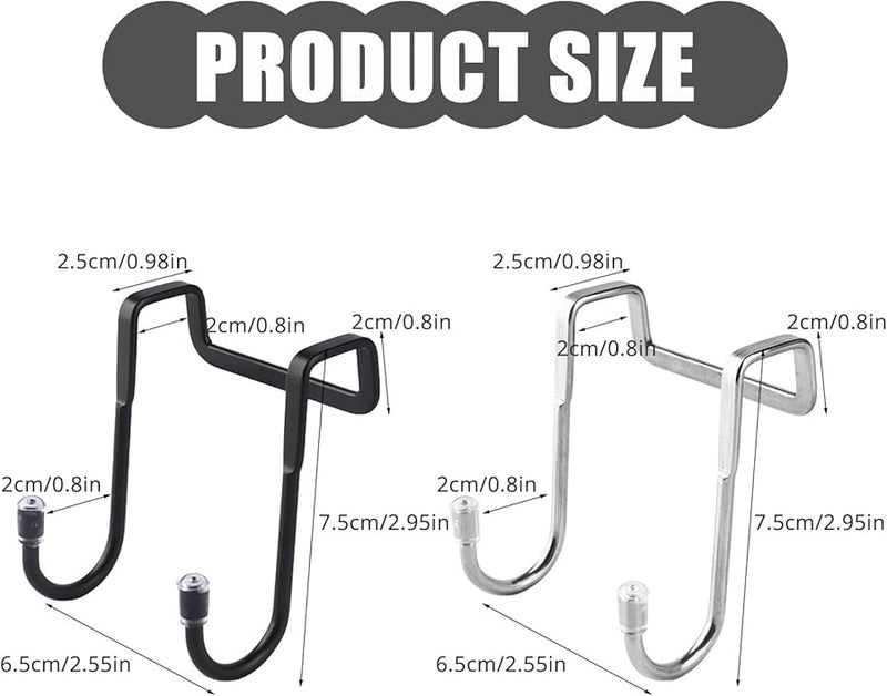 Black Over Door Hooks Multipurpose No Drill Hangers for Kitchen Cabinet Bathroom Storage - Image 5