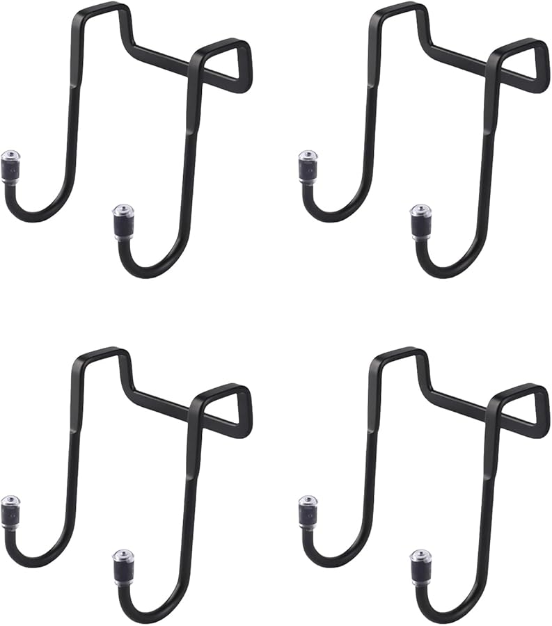Black Over Door Hooks Multipurpose No Drill Hangers for Kitchen Cabinet Bathroom Storage - Image 4