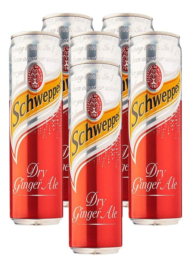 Schweppes Dry Ginger Ale Can- 6 Pack, 6 x 320 ml - Image 1