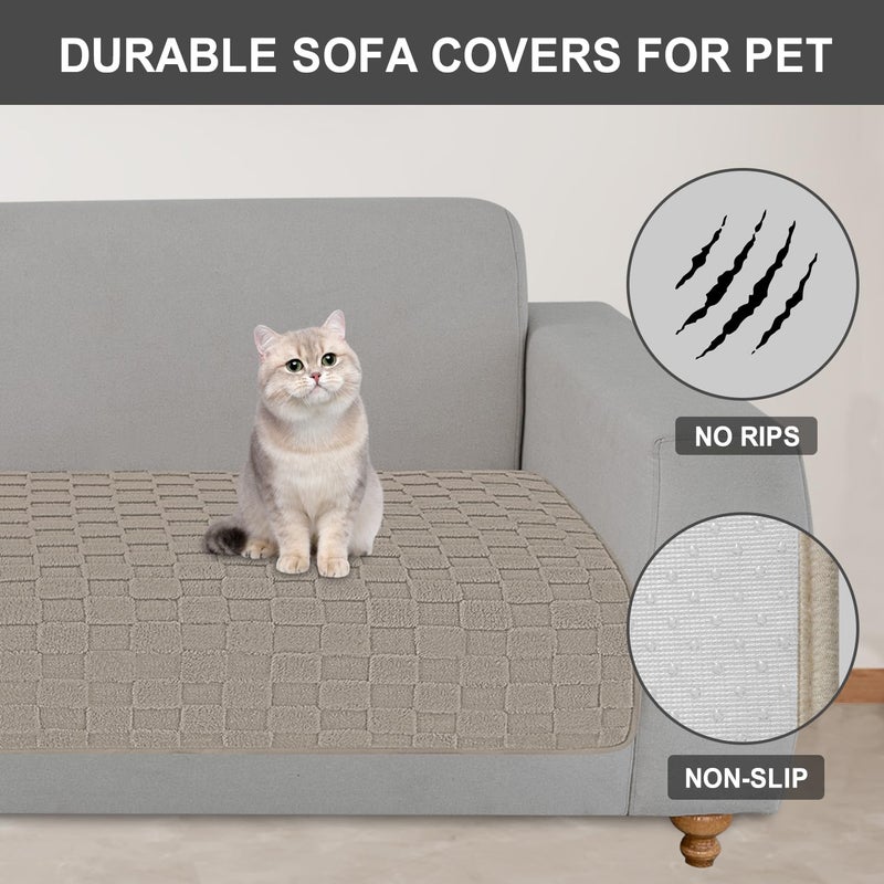 Foxdecor Fuzzy Dog Bed Cover  Couch Covers for Pets  Anti Slip Sofa Cover Velvet Dog Blanket Couch Protector Washable Dog Mat  Pet Bed Mat for Sofa  Brown 30x82 inch - Image 4
