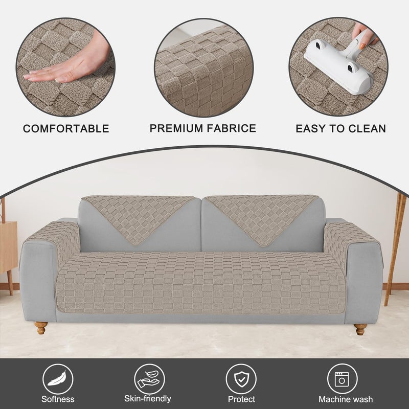 Foxdecor Fuzzy Dog Bed Cover  Couch Covers for Pets  Anti Slip Sofa Cover Velvet Dog Blanket Couch Protector Washable Dog Mat  Pet Bed Mat for Sofa  Brown 30x82 inch - Image 2