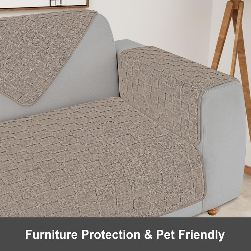 Foxdecor Fuzzy Dog Bed Cover  Couch Covers for Pets  Anti Slip Sofa Cover Velvet Dog Blanket Couch Protector Washable Dog Mat  Pet Bed Mat for Sofa  Brown 30x82 inch - Image 3