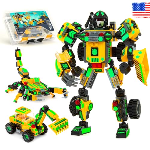 JITTERYGIT Robot Building Toy Gift for Boys, Perfect STEM Gift for Builders Ages 6, 7, 8, 9, and 10 Year Olds, Yellow Zakarpian (238 Pcs) Robotryx - Image 1