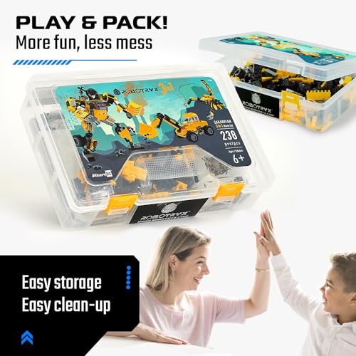 JITTERYGIT Robot Building Toy Gift for Boys, Perfect STEM Gift for Builders Ages 6, 7, 8, 9, and 10 Year Olds, Yellow Zakarpian (238 Pcs) Robotryx - Image 5
