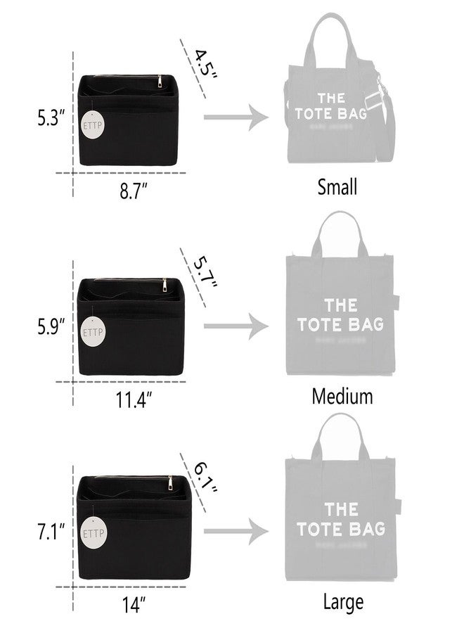 ETTP Purse Organizer Insert For Handbags, Tote Bag Organizer Insert, Compatible with MJ Tote and Onthego(X-Large, Black) - Image 2