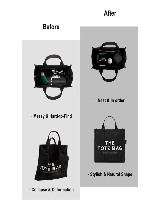 ETTP Purse Organizer Insert For Handbags, Tote Bag Organizer Insert, Compatible with MJ Tote and Onthego(X-Large, Black) - Image 5
