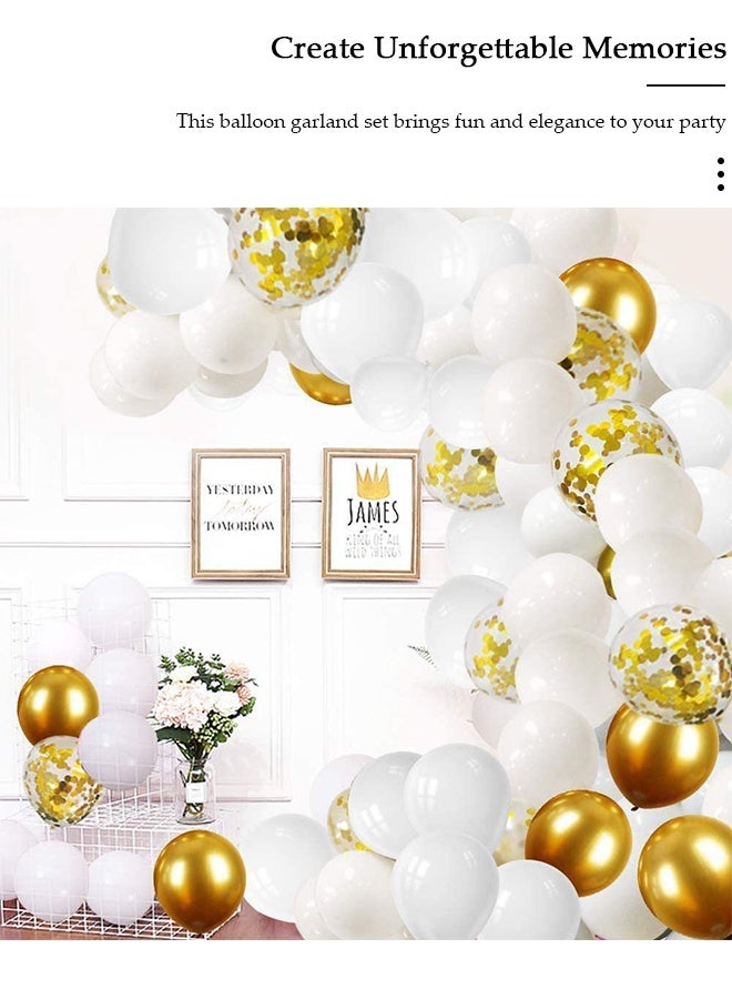 DUNISO طقم قوس بالون متعدد الألوان من 98 قطعة، مجموعة بالونات لاتكس باستيل ذهبية وبيضاء معدنية لتزيين خلفية حفل زفاف الطفل وأعياد الميلاد - Image 4