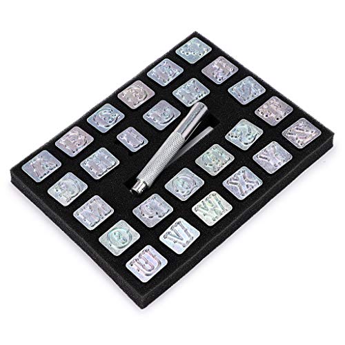 OwnMy Capital Letters Stamp Set, 3/4” / 19mm Alphabet Stamp Tools Set Leather Craft Stamping Tools Leather Art Craft Tool (19mm - 27pcs) - Image 3