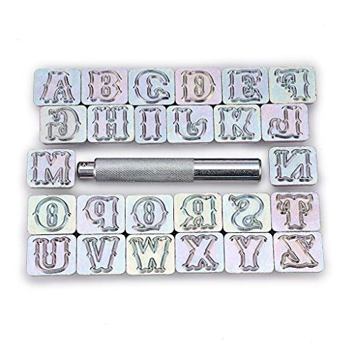 OwnMy Capital Letters Stamp Set, 3/4” / 19mm Alphabet Stamp Tools Set Leather Craft Stamping Tools Leather Art Craft Tool (19mm - 27pcs) - Image 1