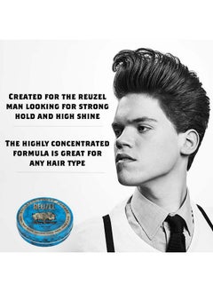 Reuzel REUZEL Blue Pomade, Strong Hold, Water Soluble, Vanilla Wood, 4 Oz  - Image 2