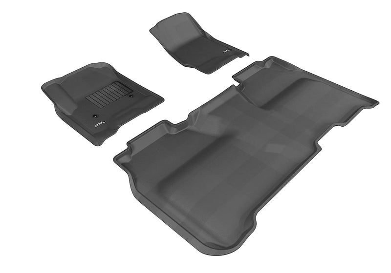 3D MAXpider  L1GM01001509 AllWeather Floor Mats for GMC Sierra 1500 Crew Cab 20142018  2500 3500 HD Crew Cab 20152019 Custom Fit Car Floor Liners Kagu Series 1st  2nd Row Black