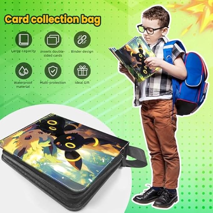 Pokemon TRADING CARD ALBUM, PU CARDS SCRAPBOOK, 50 PAGES 400 CARD CAPACITY, SCRAPBOOK CARDS BOOK FOLDER BOOK BINDER BINDER GIFTS FOR COLLECTORS AND CHILDREN - Image 5