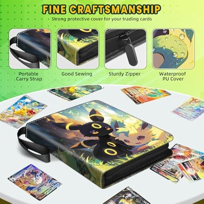 Pokemon TRADING CARD ALBUM, PU CARDS SCRAPBOOK, 50 PAGES 400 CARD CAPACITY, SCRAPBOOK CARDS BOOK FOLDER BOOK BINDER BINDER GIFTS FOR COLLECTORS AND CHILDREN - Image 4