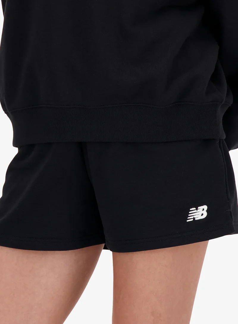 New Balance Black Essentials French Terry Shorts for Women | Best Price UAE