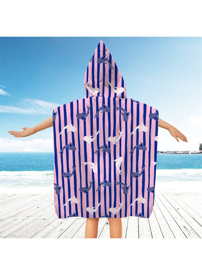 NIBEMINENT Kids Hooded Towel Cape - Microfiber Swim & Beach Bathrobe, Super Absorbent & Quick-Dry Towel for Children (60x60cm)  - Image 1