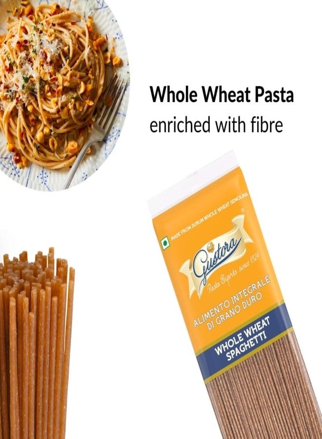 Gustora Whole Wheat Spaghetti Pasta | Made Of Whole Wheat | No Maida|Vegetarian|Rich In Protein & Fibre | Zero Cholesterol | Cooking Time 10 Min - 500 Gram - Image 5