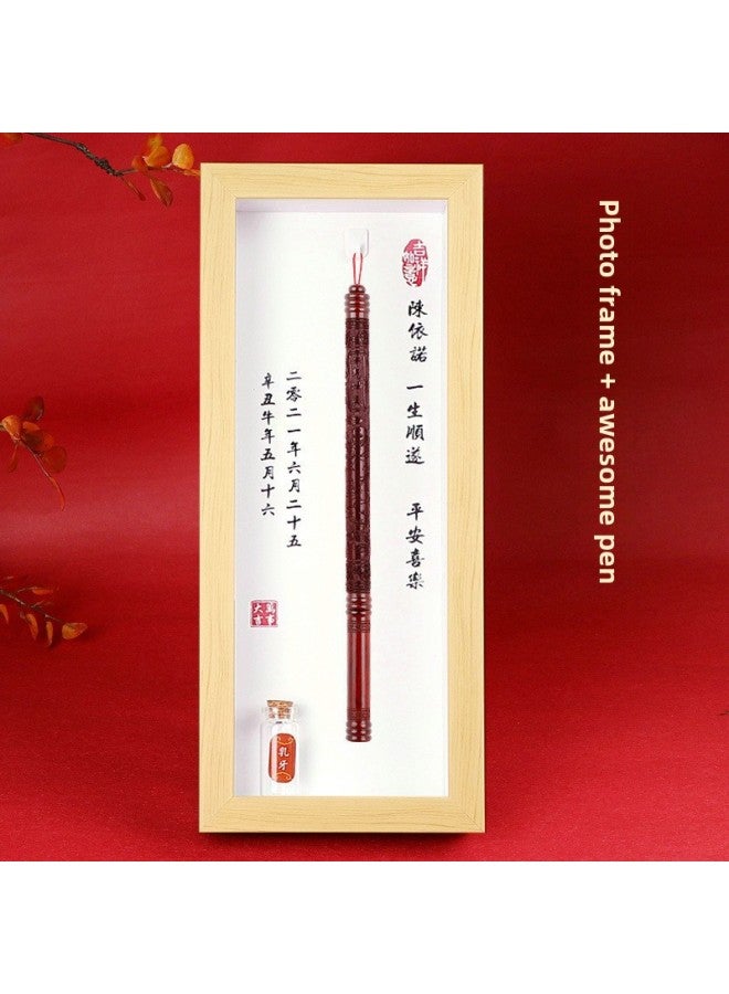 Fetal Brush Pen DIY Homemade Bracelet Pen DIY Self-made Baby Souvenir Necklace Umbilical Cord Preservation Full Moon Gift-Color:Photo Frame Log + Awesome Pen  - Image 1