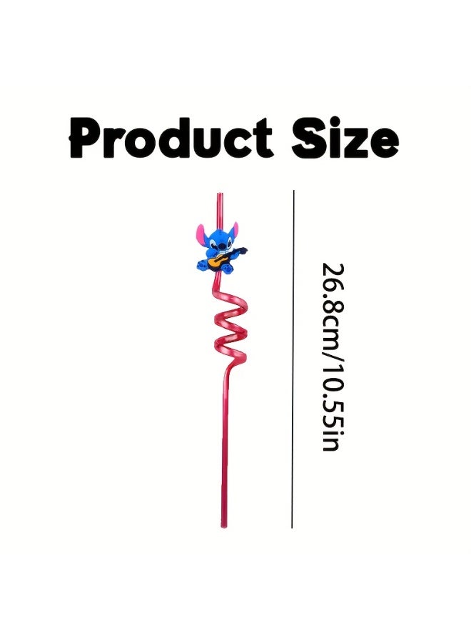 8Pcs Lilo & Stitch Straws for Kids Birthday Party Favors Supplies Decorations Crazy Reusable Drinking Straws for Theme Birthday Party - Image 3