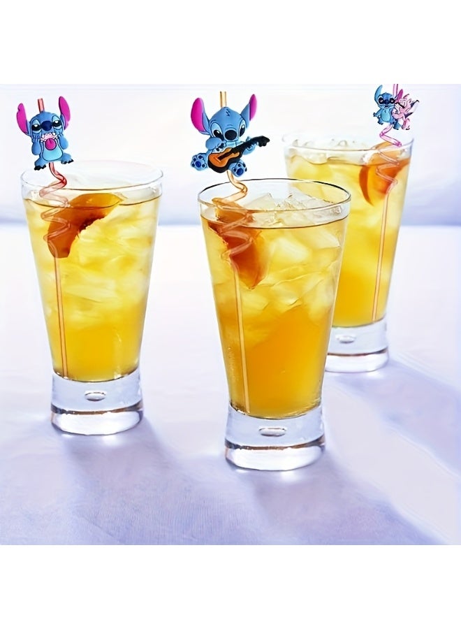 8Pcs Lilo & Stitch Straws for Kids Birthday Party Favors Supplies Decorations Crazy Reusable Drinking Straws for Theme Birthday Party - Image 2