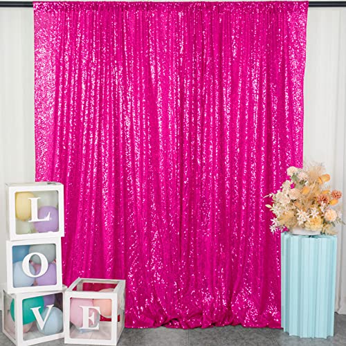 ستارة دو باو اللامعة 10x10 قدم باللون الوردي الساخن لحفلات الهالوين والزفاف والاحتفالات