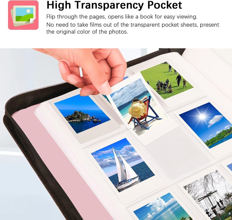 Veicevol 540 Pockets Photo Album for Fujifilm Instax Mini Camera, Leather Cover, Photo Album for Instax Mini 12 11 9 40 90 8 7 Evo LiPlay Instant Camera, 2x3 Photo Albums (Pink) - Image 4