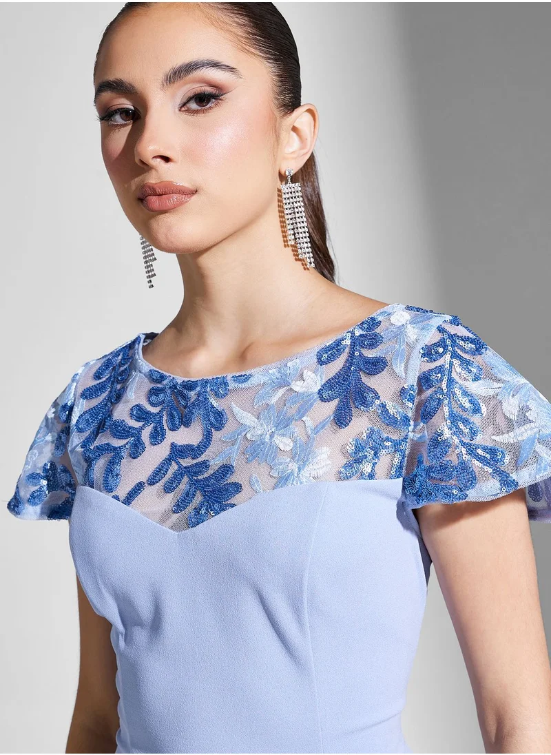 Adrianna Papell Floral Printed Tiered Dress