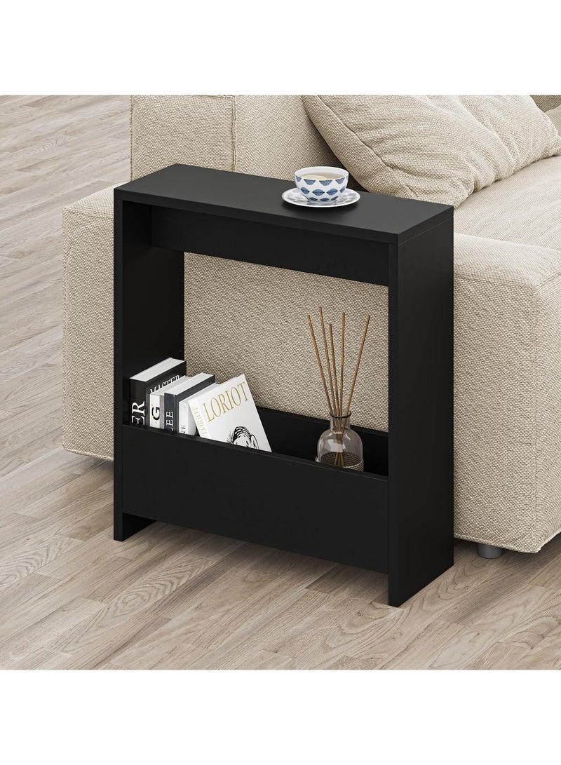 Chulovs Side Table with Magazine Rack for Living Room and Office -entryway table- Side/End Table - 55 x 20 x 60cm - Image 1