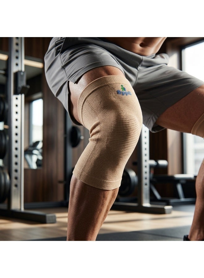 OPPO Knee Support 2022 | Compression Knee Brace for Knee Pain Relief, Sports Support, Arthritis & Joint Stability | Breathable Stretch Fabric | Beige - Image 3