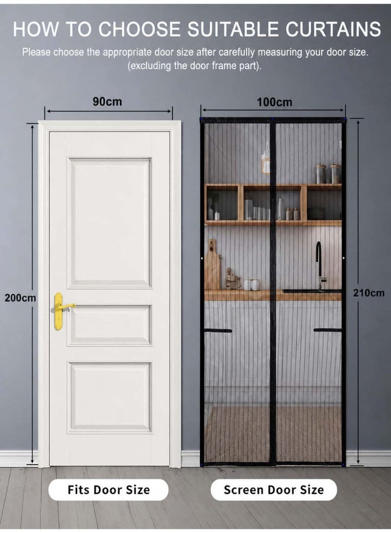 baytella Magnetic Screen Door Lace Design 100×210 cm, Heavy Duty Fly Screen Mesh Curtain with Strong Magnets, Hands-Free Self Sealing, Full Frame Magic Tape, No Gap Insect Protection for Balcony Kitchen Front Door - Image 3
