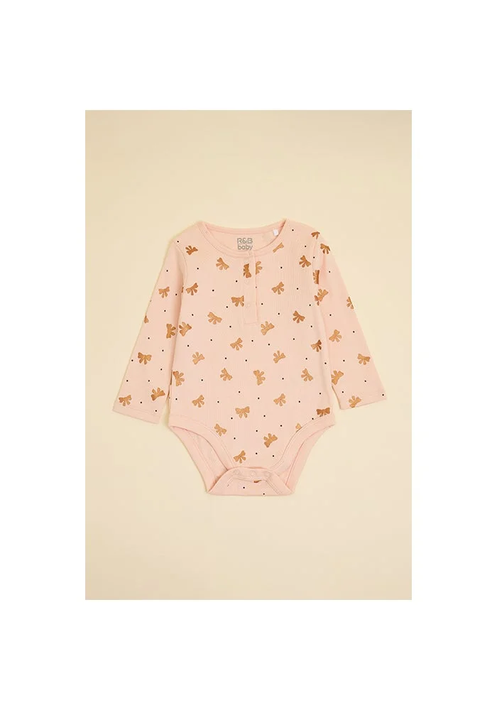 أر أند بي 3 Pack printed Bodysuits with Long Sleeves