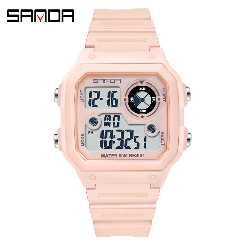 Sanda Sanda New Fashion Trendy Men'S Watch Student Square Electronic Watch Outdoor Waterproof Boys Sports Watch - Image 3