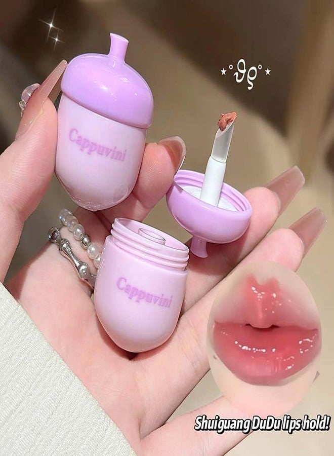 Cappuvini Little Pinecone Hydrating Lip Jelly | Glossy Finish Non-Sticky Lip Gloss | Nude Dream Red Wine Baby Pink Rose Colors | Lips Care Protection Moisturizer | Cute Acorn Shaped Packaging | Long Stay Lipstick Waterproof Longlasting Formula | Perfect Lipstick For Women & Girls (03#Cinnamon Oolong, 5g) - Image 5