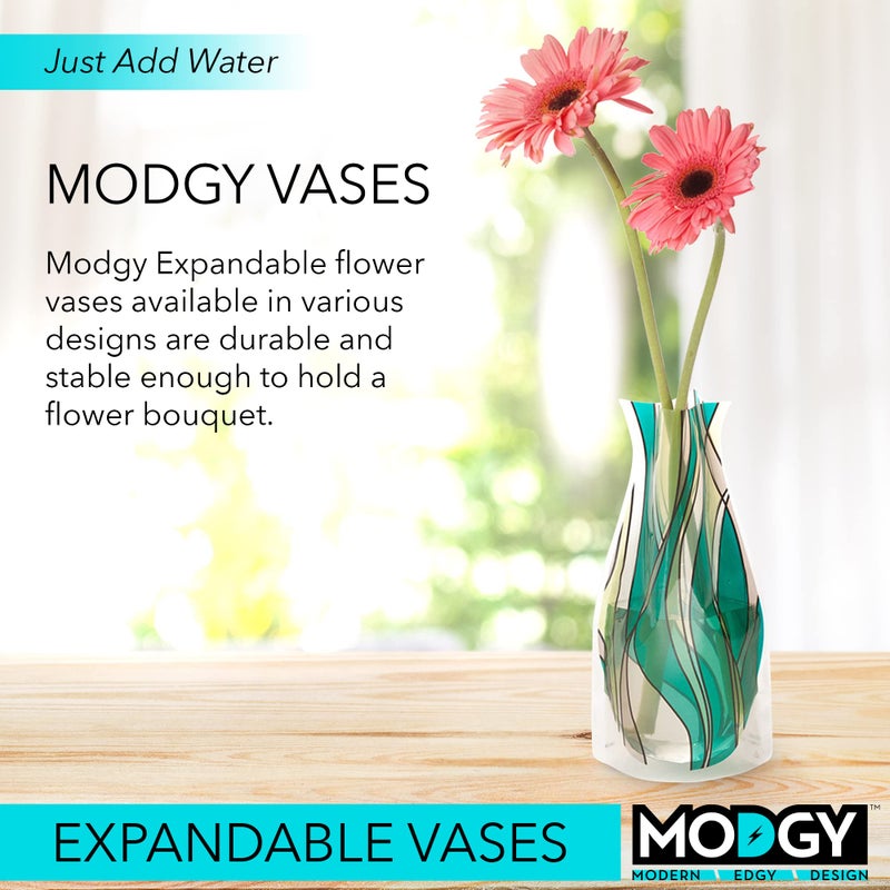مودجي إناء Modgy القابل للتوسيع - Seedo 10.25 × 6.25 - مزهرية بلاستيكية خالية من BPA غير قابلة لإعادة الاستخدام غير الزجاجي - فقط أضف زخرفة مائية مثالية لحفلات الزفاف والأحداث في منزلك - Image 2