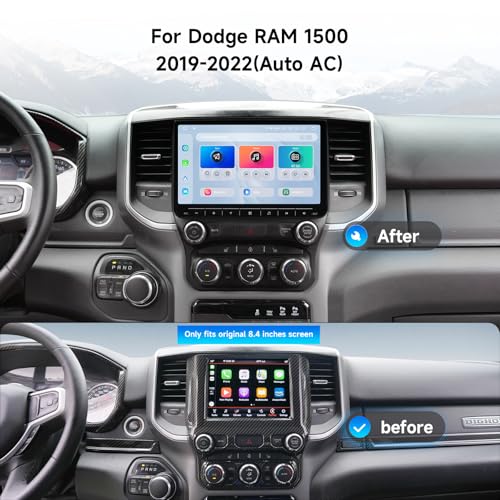 Dasaita 8GB+256GB Car Radio for Dodge Ram 1500 2019-2022 (Auto AC), Wireless Apple Carplay & Android Auto, 10.2'' Android 13 GPS Navigation Head Unit, Plug & Play Car Stereo, Voice Control - Image 2
