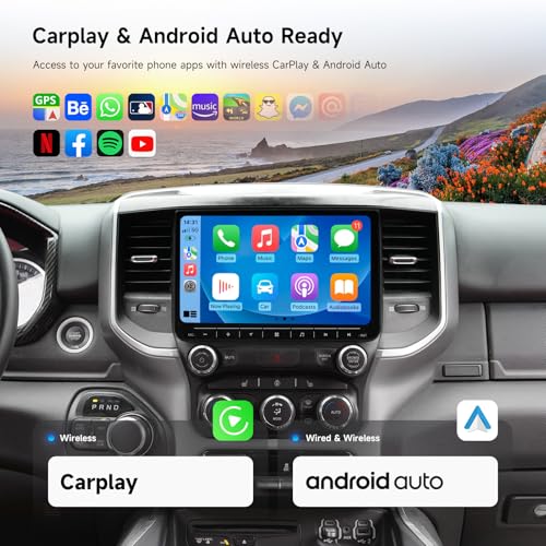 Dasaita 8GB+256GB Car Radio for Dodge Ram 1500 2019-2022 (Auto AC), Wireless Apple Carplay & Android Auto, 10.2'' Android 13 GPS Navigation Head Unit, Plug & Play Car Stereo, Voice Control - Image 4